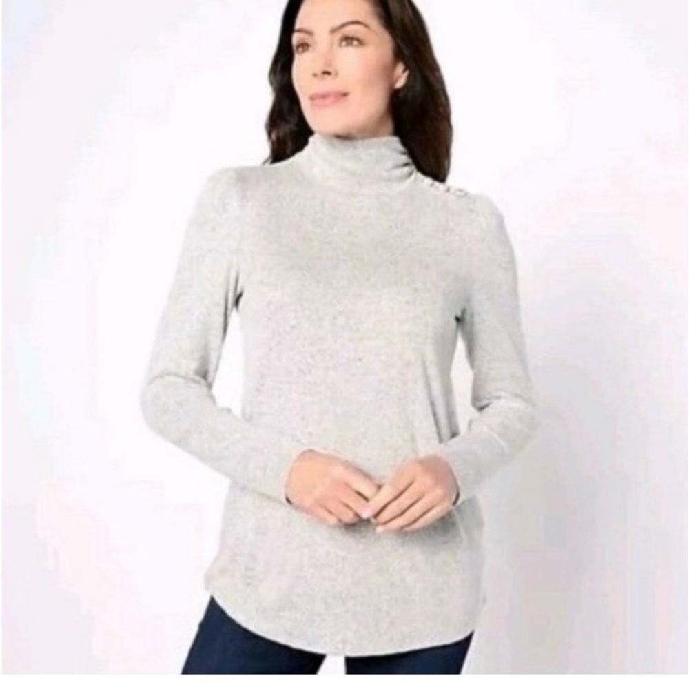 Susan Graver Lifestyle
Heather Brush Knit
Mock Neck A626979
Vintage Ivory3X NWT
